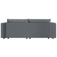 SCHLAFSOFA Cord Grau  inkl. Zierkissen, Bettkasten, Schlaffunktion  - Schwarz/Grau, MODERN, Kunststoff/Textil (250/68/104cm) - Xora