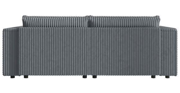 SCHLAFSOFA Cord Grau  inkl. Zierkissen, Bettkasten, Schlaffunktion  - Schwarz/Grau, MODERN, Kunststoff/Textil (250/68/104cm) - Xora