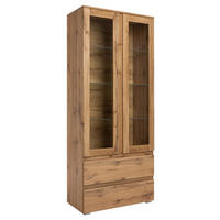 VITRINE  in Eichefarben  - Eichefarben/Silberfarben, KONVENTIONELL, Glas/Holzwerkstoff (80/191/40cm) - MID.YOU