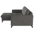 ECKSOFA in Flachgewebe, Leinenoptik Dunkelgrau  - Dunkelgrau/Schwarz, Design, Textil/Metall (170/242cm) - Xora