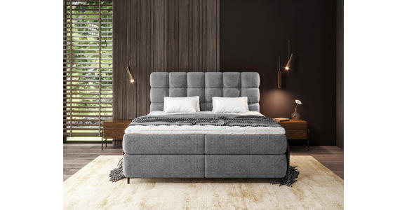 BOXSPRINGBETT 180/200 cm  in Anthrazit  - Anthrazit/Schwarz, Trend, Textil/Metall (180/200cm) - Esposa