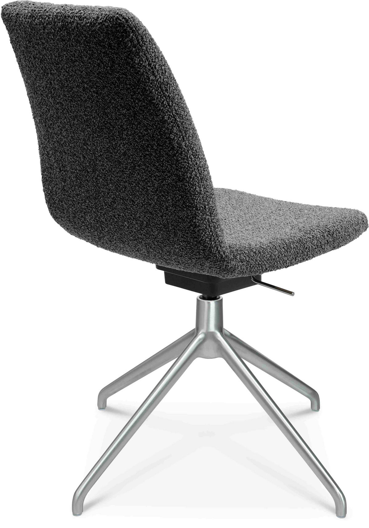 STUHL  in Aluminium Flachgewebe  - Grau, Design, Textil/Metall (46/81,5-84,5/55cm) - Johann Jakob