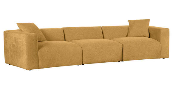 BIGSOFA Chenille Senfgelb  - Senfgelb/Schwarz, MODERN, Kunststoff/Textil (320/66/111cm) - Carryhome