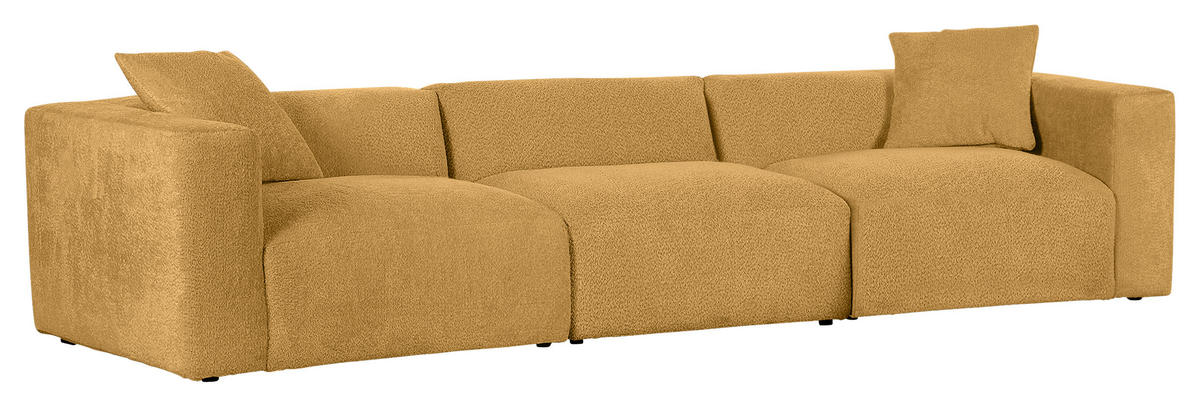 BIGSOFA Chenille Senfgelb  - Senfgelb/Schwarz, MODERN, Kunststoff/Textil (320/66/111cm) - Carryhome