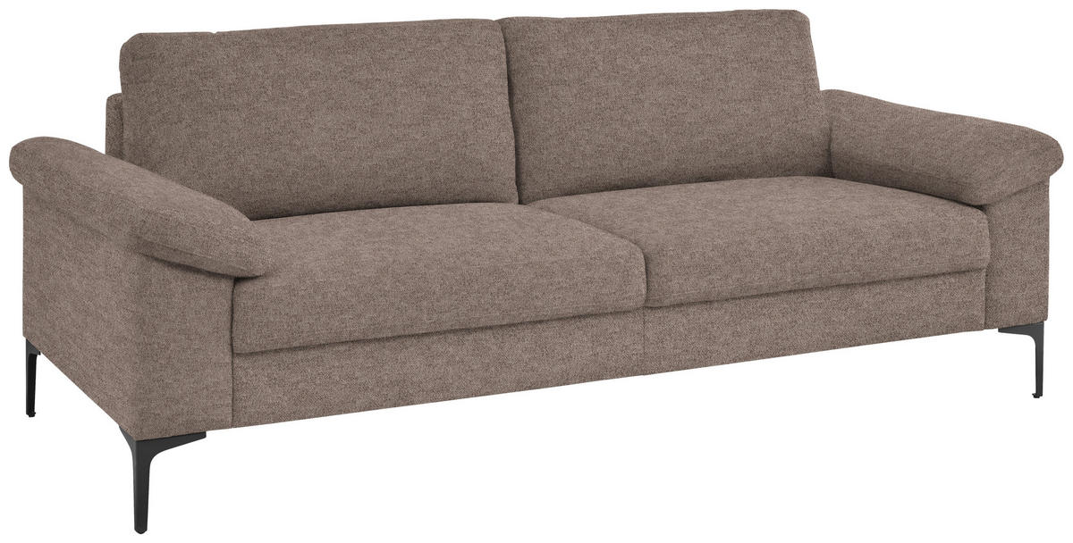 3-SITZER-SOFA in Flachgewebe Taupe  - Taupe/Schwarz, Design, Textil/Metall (226/89/97cm) - Pure Home Lifestyle