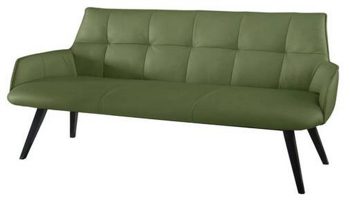 SITZBANK 160/89,5/64 cm Echtleder Grün Buche massiv  - Schwarz/Grün, Design, Leder/Holz (160/89,5/64cm) - Novel