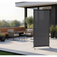 SICHTSCHUTZ - Silberfarben/Grau, KONVENTIONELL, Textil/Metall (80/188/50cm) - Gardenson