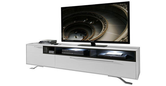 TV-ELEMENT 215/57/52 cm - Chromfarben/Weiß, Design, Holzwerkstoff/Metall (215/57/52cm) - Hom`in