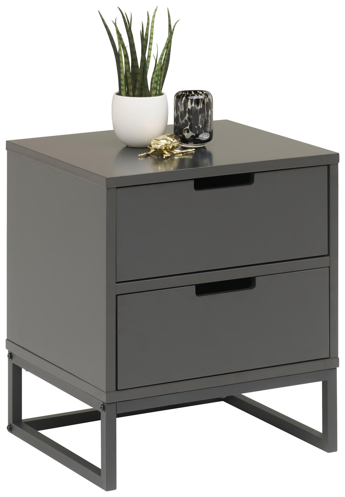 NACHTTISCH 47,6/53,1/40 cm  Anthrazit, Schwarz  - Anthrazit/Schwarz, Design, Holzwerkstoff/Metall (47,6/53,1/40cm) - Novel