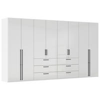 DREHTÜRENSCHRANK 400/223/61 cm,  in Weiß, Weiß Hochglanz, 8-türig  - Weiß Hochglanz/Schwarz, Basics, Holzwerkstoff/Metall (400/223/61cm) - Novel