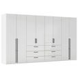 DREHTÜRENSCHRANK 400/223/61 cm,  in Weiß, Weiß Hochglanz, 8-türig  - Weiß Hochglanz/Schwarz, Basics, Holzwerkstoff/Metall (400/223/61cm) - Novel