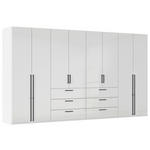 DREHTÜRENSCHRANK 400/223/61 cm,  in Weiß, Weiß Hochglanz, 8-türig  - Weiß Hochglanz/Schwarz, Basics, Holzwerkstoff/Metall (400/223/61cm) - Novel