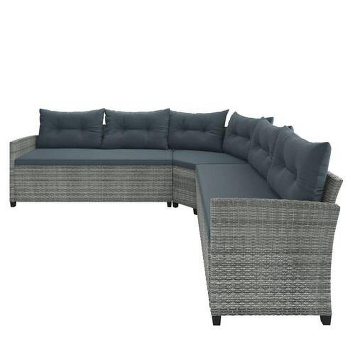 DINING-LOUNGESET 7-teilig  - Grau, MODERN, Kunststoff/Metall (78kg) - Ambia Garden