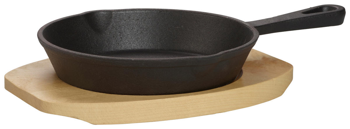 SERVIERPFANNE Emaille  - Schwarz, Design, Metall (15/3,5/25cm) - Echtwerk