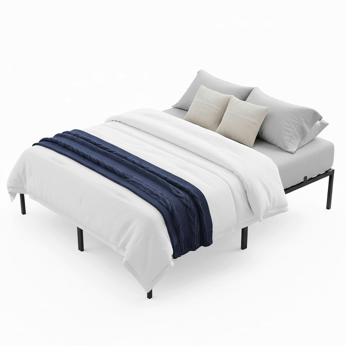 BETT 140/190 cm  in Schwarz  - Schwarz, Basics, Metall (140/190cm) - Boxxx