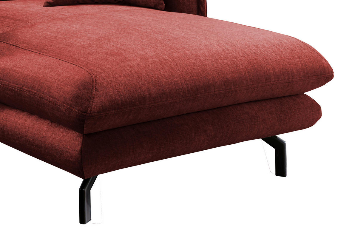 XXL-SESSEL in Velours Koralle  - Koralle/Schwarz, Modern, Textil/Metall (111/101/167cm) - Livetastic