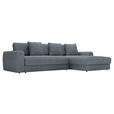 ECKSOFA Grau Cord  - Schwarz/Grau, MODERN, Kunststoff/Textil (302/182cm) - Carryhome