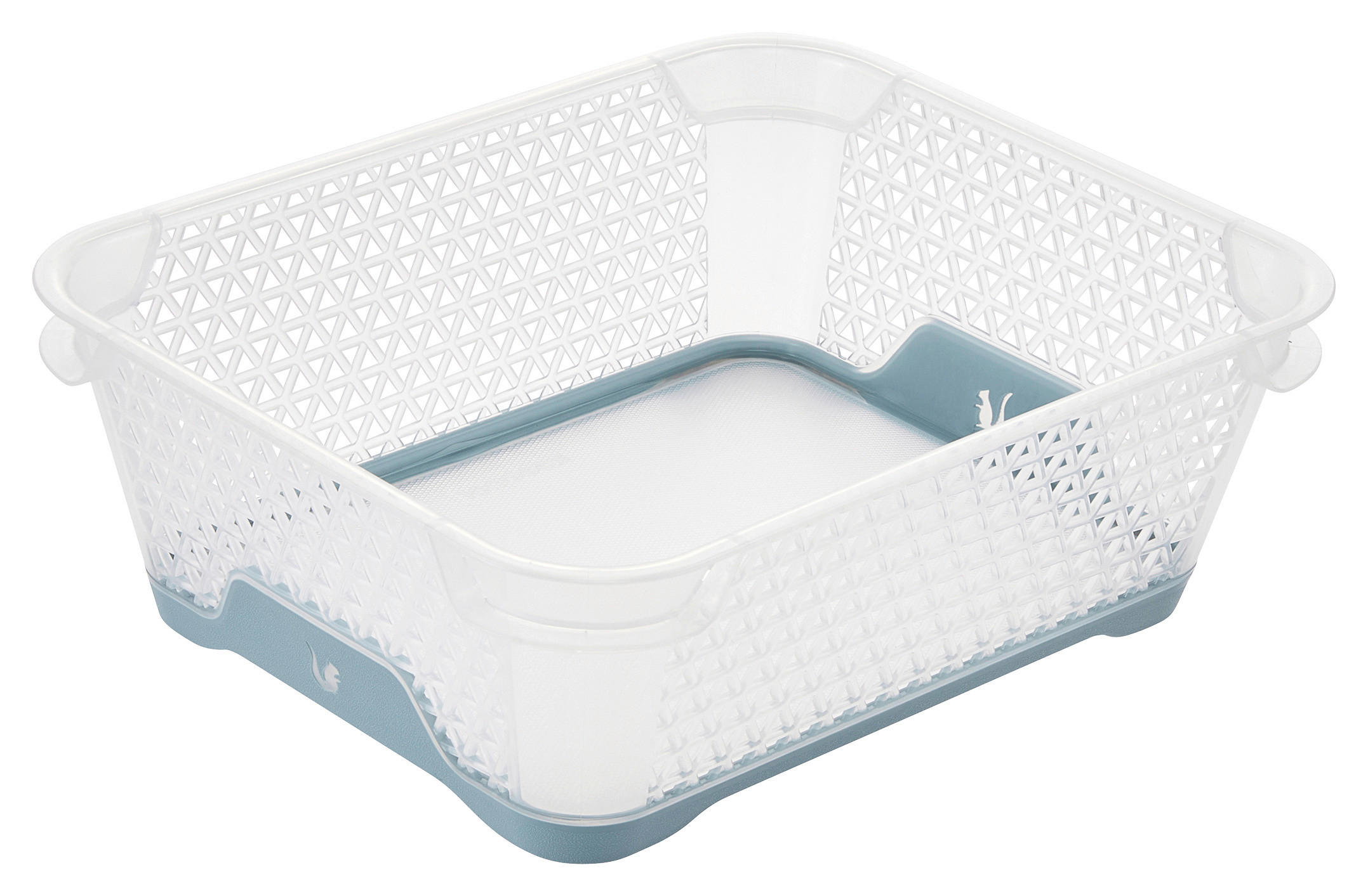 ÚLOŽNÝ KOŠÍK, plast - svetlomodrá/biela, Basics, plast (20/16/7cm)