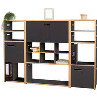 REGAL Anthrazit, Buchefarben  - Anthrazit/Buchefarben, MODERN, Holzwerkstoff (156/108,7/32cm) - Tojo