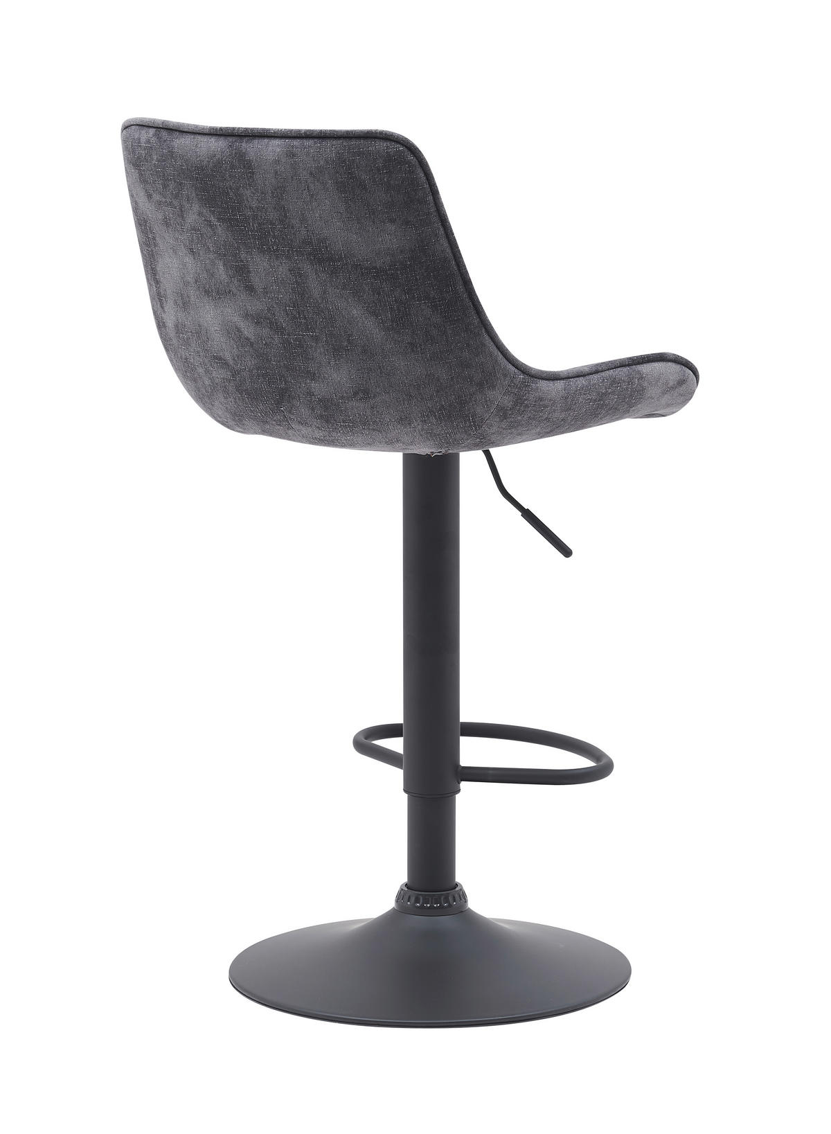 BARHOCKER-SET Samt, Mikrofaser Anthrazit Stahl erweiterbar, Sitzfläche 360° drehbar  - Anthrazit/Schwarz, MODERN, Textil/Metall (46/86-108/54cm) - MID.YOU