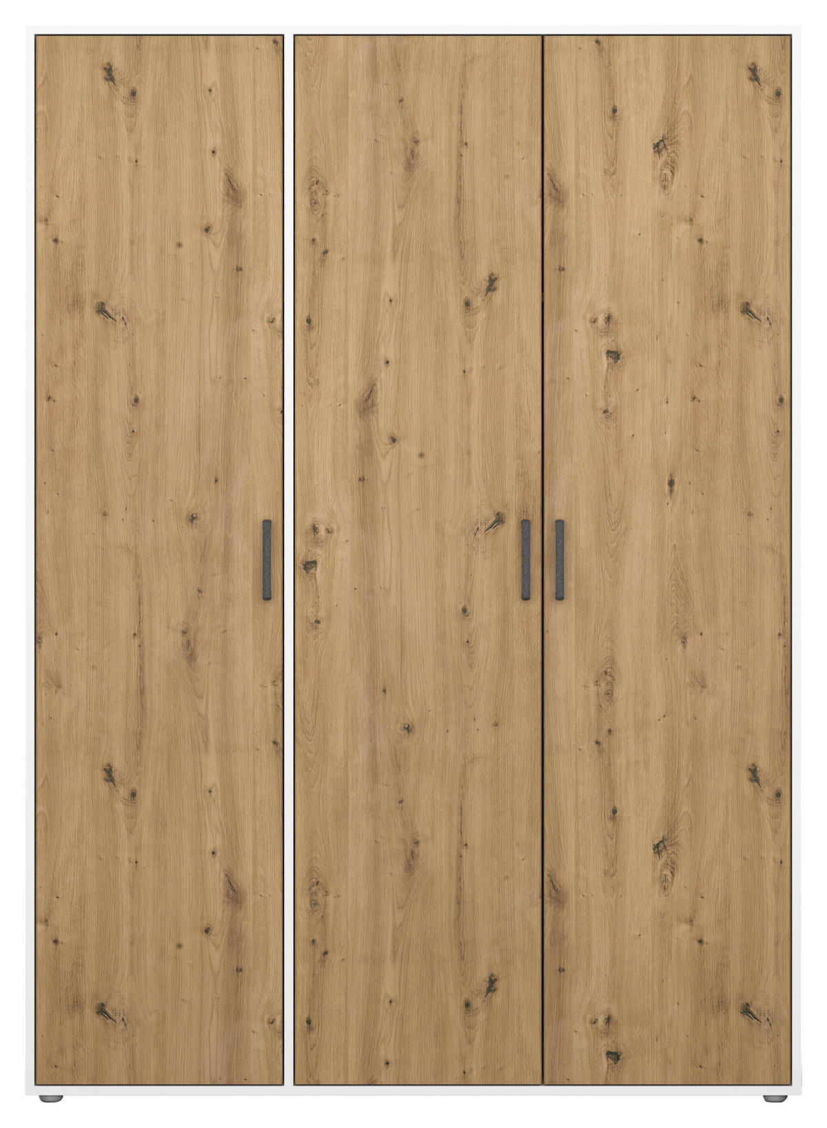 DREHTÜRENSCHRANK 140/194/53 cm 3-türig Weiß, Eiche Artisan  - Eiche Artisan/Weiß, MODERN, Holzwerkstoff/Kunststoff (140/194/53cm) - Rauch Möbel