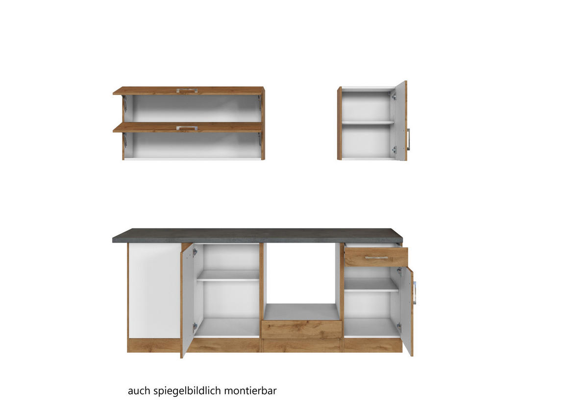 HÖRNKÖK 210/210 cm  i ekfärgad  - aluminiumfärg/antracit, Modern, metall/trämaterial (210/210cm) - Held