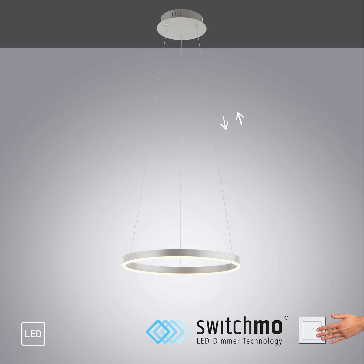 LED-HÄNGELEUCHTE 39/120 cm   - Alufarben, Design, Kunststoff/Metall (39/120cm)