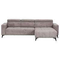 ECKSOFA  in Cord Taupe  257/170 cm  - Taupe/Schwarz, KONVENTIONELL, Textil/Metall (257/170cm) - Carryhome