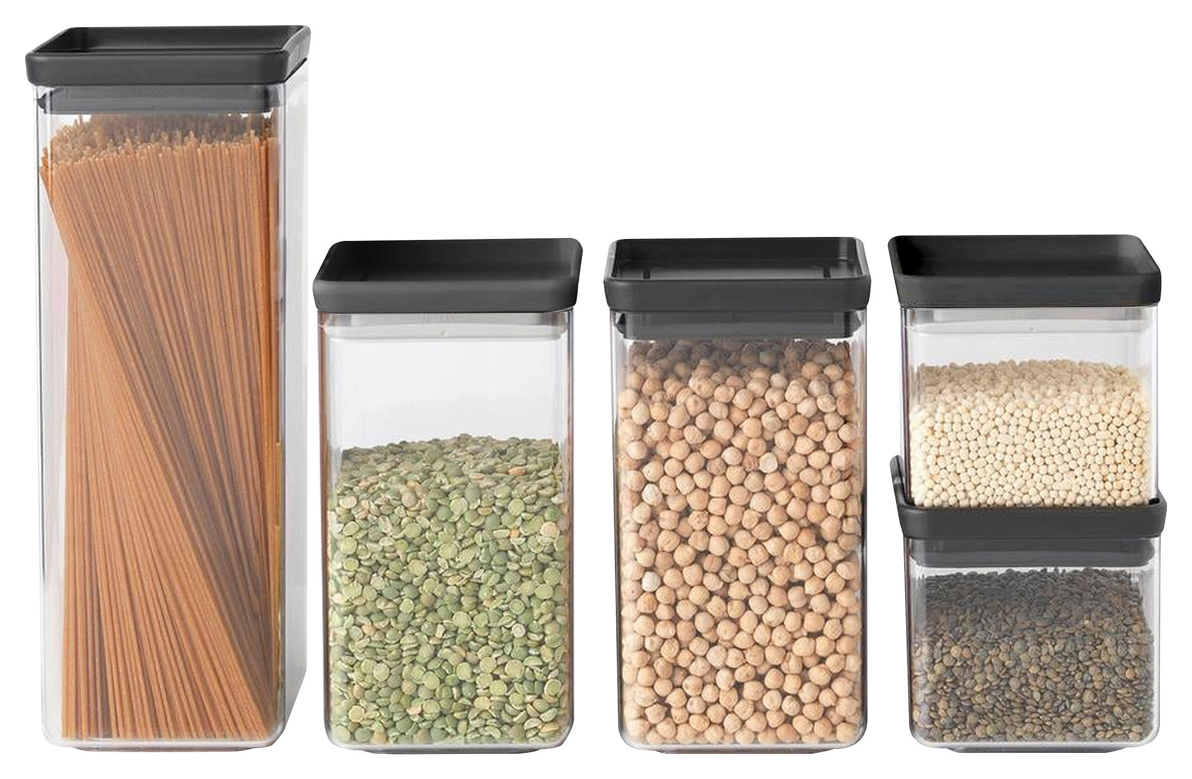 DÓZA NA POTRAVINY - průhledné/tmavě šedá, Design, plast (11/10.5/11cm) - Brabantia