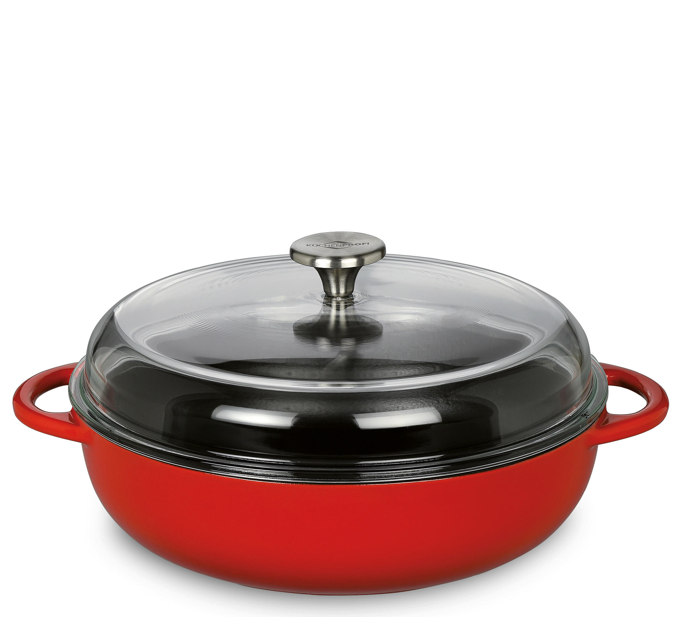 BRATPFANNE PROVENCE Emaille  - Transparent/Rot, Basics, Glas/Metall (28/7,5cm) - KÜCHENPROFI