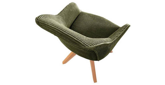 ARMLEHNSTUHL drehbar  Stoffauswahl, Typenauswahl, Sitzfläche 360° drehbar Cord  - Dunkelgrün/Eichefarben, Design, Holz/Textil (60/83/65cm) - Landscape