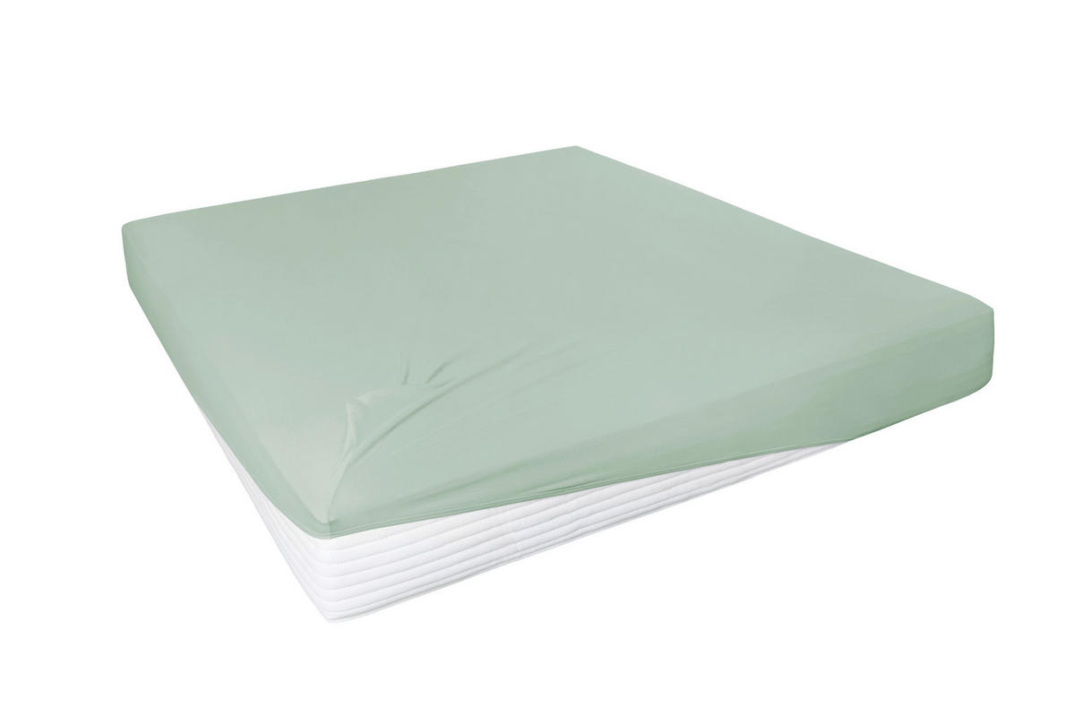 SPANNLEINTUCH 100/200 cm Jersey  - Grün, Basics, Textil (100/200cm)