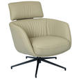 RELAXSESSEL Echtleder    - Hellbraun/Schwarz, Design, Leder/Metall (73/86/83cm) - Dieter Knoll