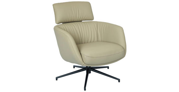 RELAXSESSEL Echtleder    - Hellbraun/Schwarz, Design, Leder/Metall (73/86/83cm) - Dieter Knoll