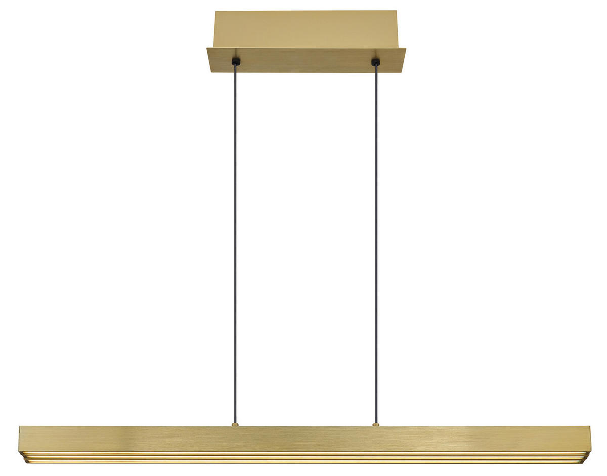 LED-HÄNGELEUCHTE 150/7,5/150 cm    - Messingfarben/Opal, Design, Kunststoff/Metall (150/7,5/150cm) - Globo