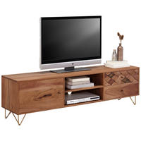 NÍZKA KOMODA, akácia, prírodná farba, 160/45/35 cm - prírodná farba, Trend, kov/drevo (160/45/35cm) - Ambia Home