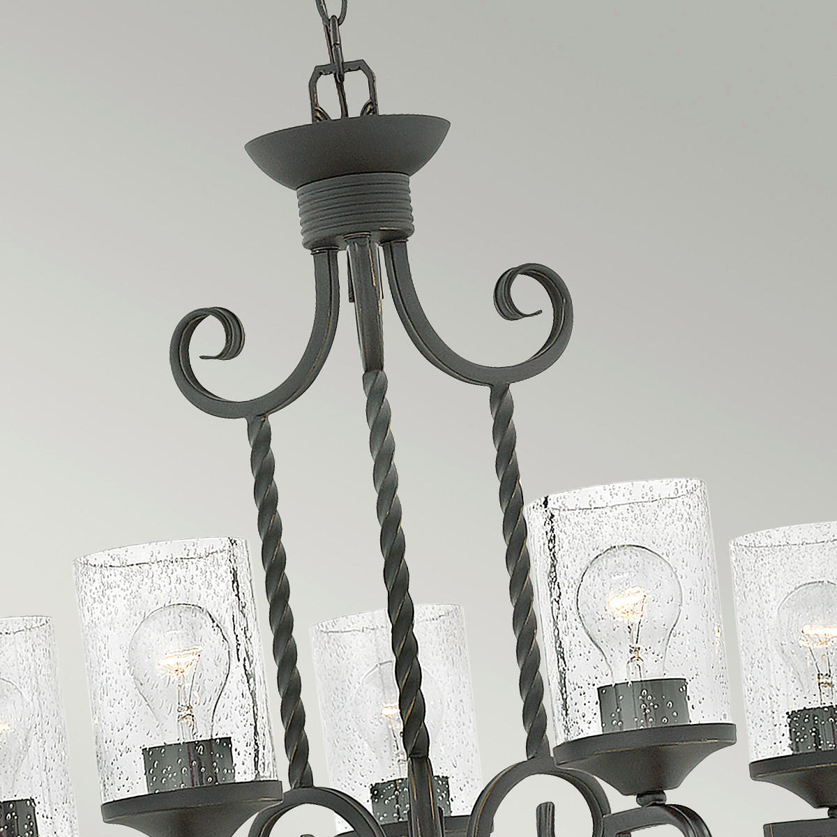 KRONLEUCHTER 63.5/82.8 cm    - Schwarz, Basics, Glas/Metall (63.5/82.8cm) - Elstead Lighting