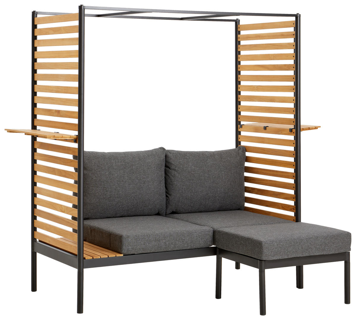 BALKONSET   - Anthrazit/Schwarz, Design, Holz/Textil (169/170,5/77cm) - Ambia Garden