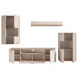 WOHNWAND  in Eichefarben, Kaschmir  290/190/40 cm  - Kaschmir/Eichefarben, MODERN, Glas/Holzwerkstoff (290/190/40cm) - Hom`in