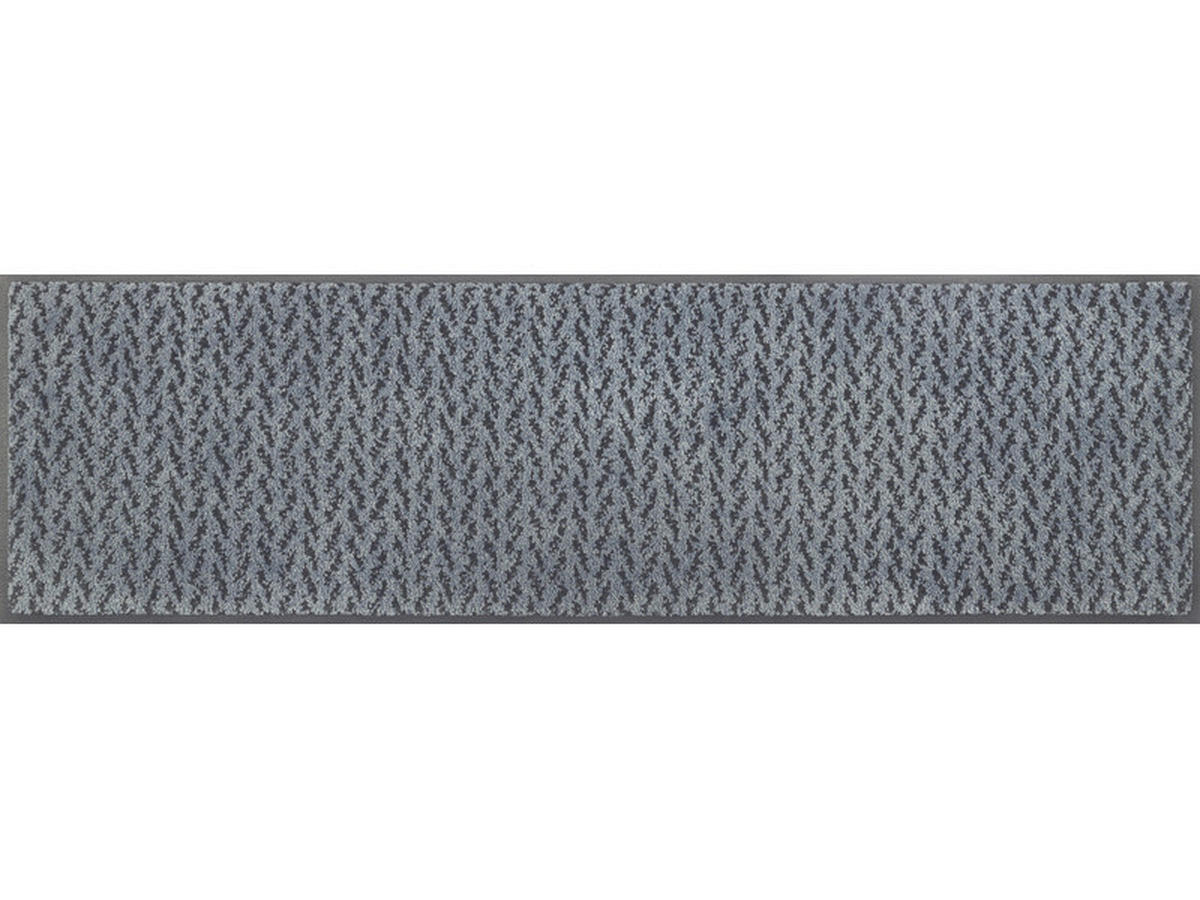 LÄUFER 35/120 cm Duo Denim Anthrazit, Blaugrau  - Anthrazit/Blaugrau, KONVENTIONELL, Kunststoff/Textil (35/120cm) - wash+dry