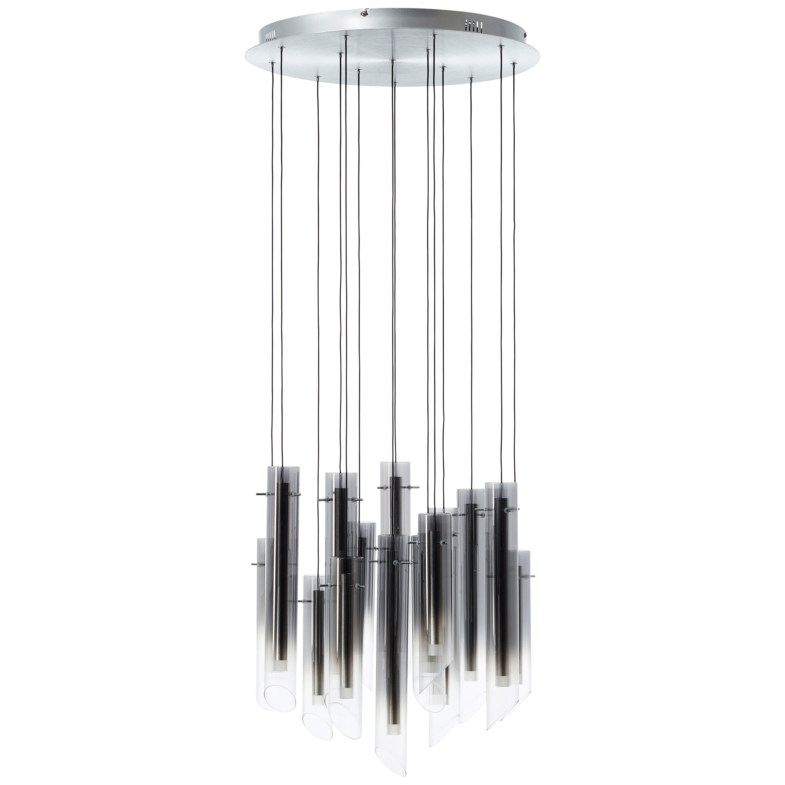 HÄNGELEUCHTE 55/180 cm    - Chromfarben, Design, Glas/Metall (55/180cm)