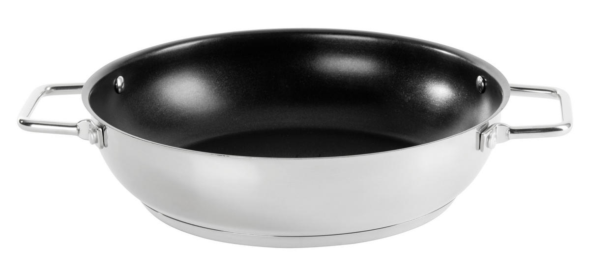 SERVÍROVACIA PANVICA  nepriľnavý povrch ILAG®  28 cm  - čierna/číra, Basics, kov/sklo (28cm) - Homeware Profession.