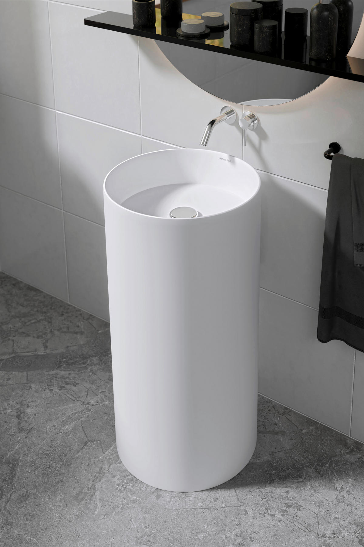 WASCHBECKEN 43,7/86,5/43,7 cm  - Weiß, Basics, Stein (43,7/86,5/43,7cm) - Dieter Knoll