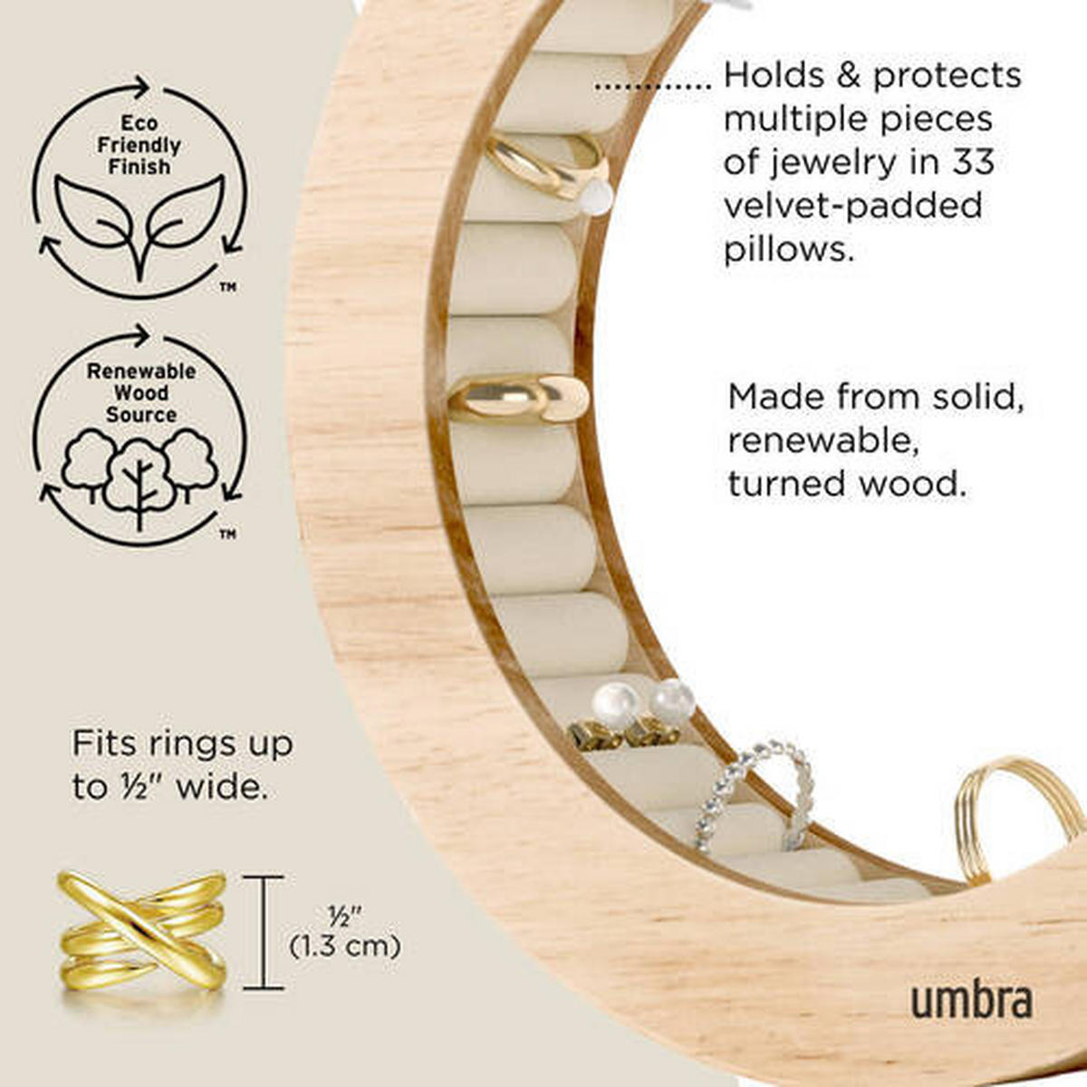 ŠKRINJA ZA NAKIT   19,1/19,1/5,1 cm    - srčevina bukve, Konvencionalno, drvo (19,1/19,1/5,1cm) - Umbra