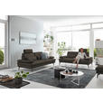 3-SITZER-SOFA in Leder Graubraun  - Graubraun/Schwarz, Design, Leder/Metall (222/86/104cm) - Dieter Knoll