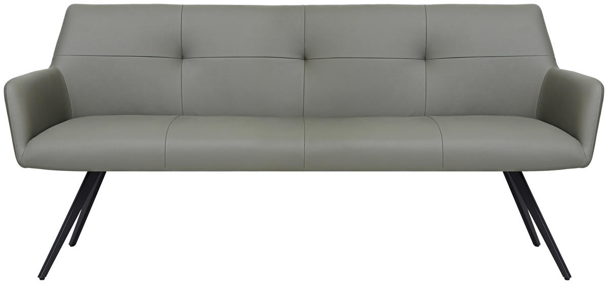 BANCĂ - antracit/negru, Design, metal/piele (200/87,5/65cm) - Novel