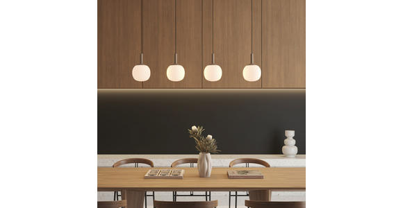 LED-HÄNGELEUCHTE 114/15/150 cm  - Weiß, Design, Glas/Metall (114/15/150cm) - Novel