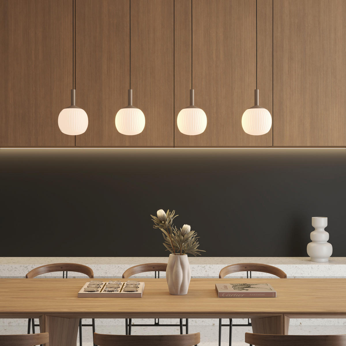 LED-HÄNGELEUCHTE 114/15/150 cm  - Weiß, Design, Glas/Metall (114/15/150cm) - Novel