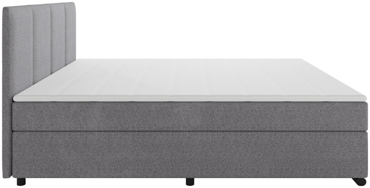 BOXSPRINGBETT 180/200 cm  in Hellgrau  - Hellgrau/Schwarz, MODERN, Karton/Holz (180/200cm) - MID.YOU