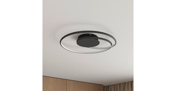 LED-DECKENLEUCHTE 45/8 cm   - Schwarz, LIFESTYLE, Kunststoff/Metall (45/8cm) - Novel